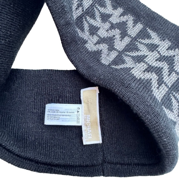 Michael Kors Knit Logo Headband MK Monogram Black Gray Unisex - Picture 3 of 3